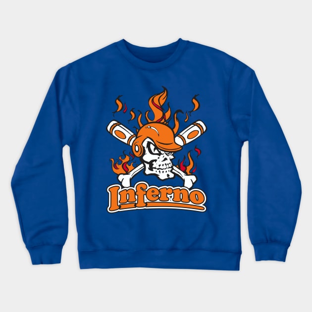 Inferno Baseball Logo Crewneck Sweatshirt by DavesTees
